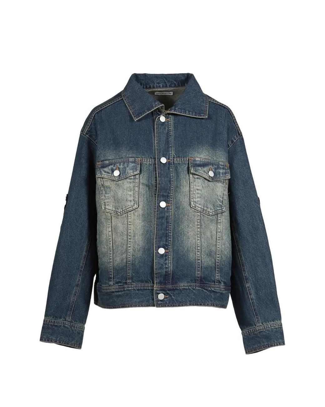 VIVAMUS Blue Lace-Embellished Denim Jacket