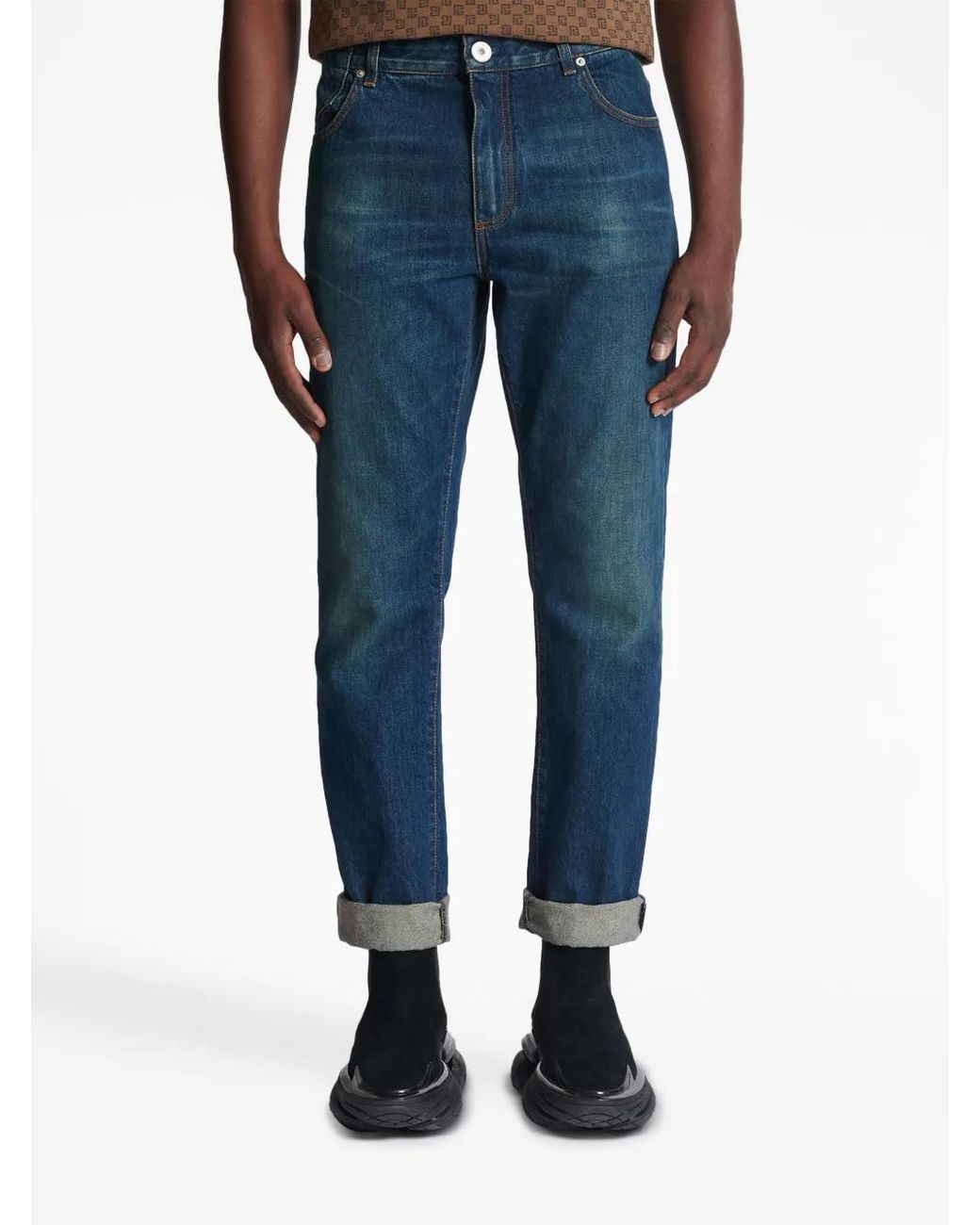 Balmain Blue Straight Fit Jeans for men