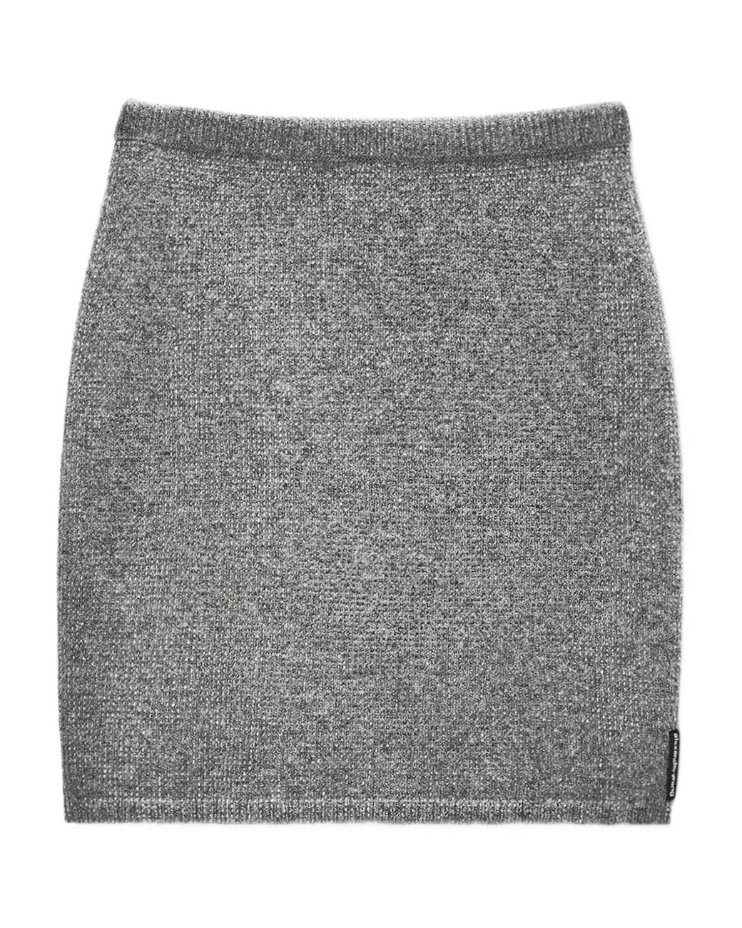 Alexander Wang Gray Ribbed Mini Skirt