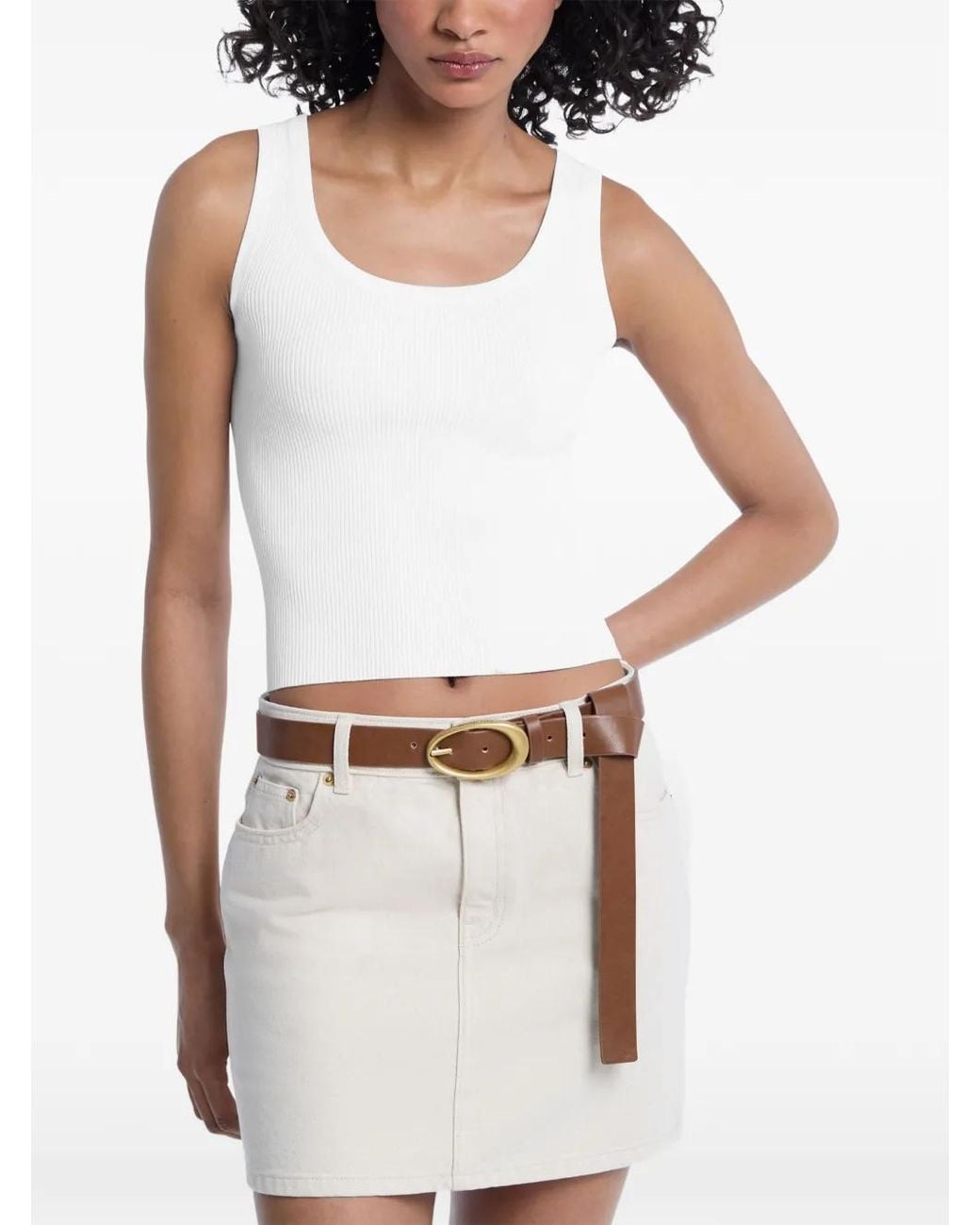 Michael Kors White Short Camisole Top