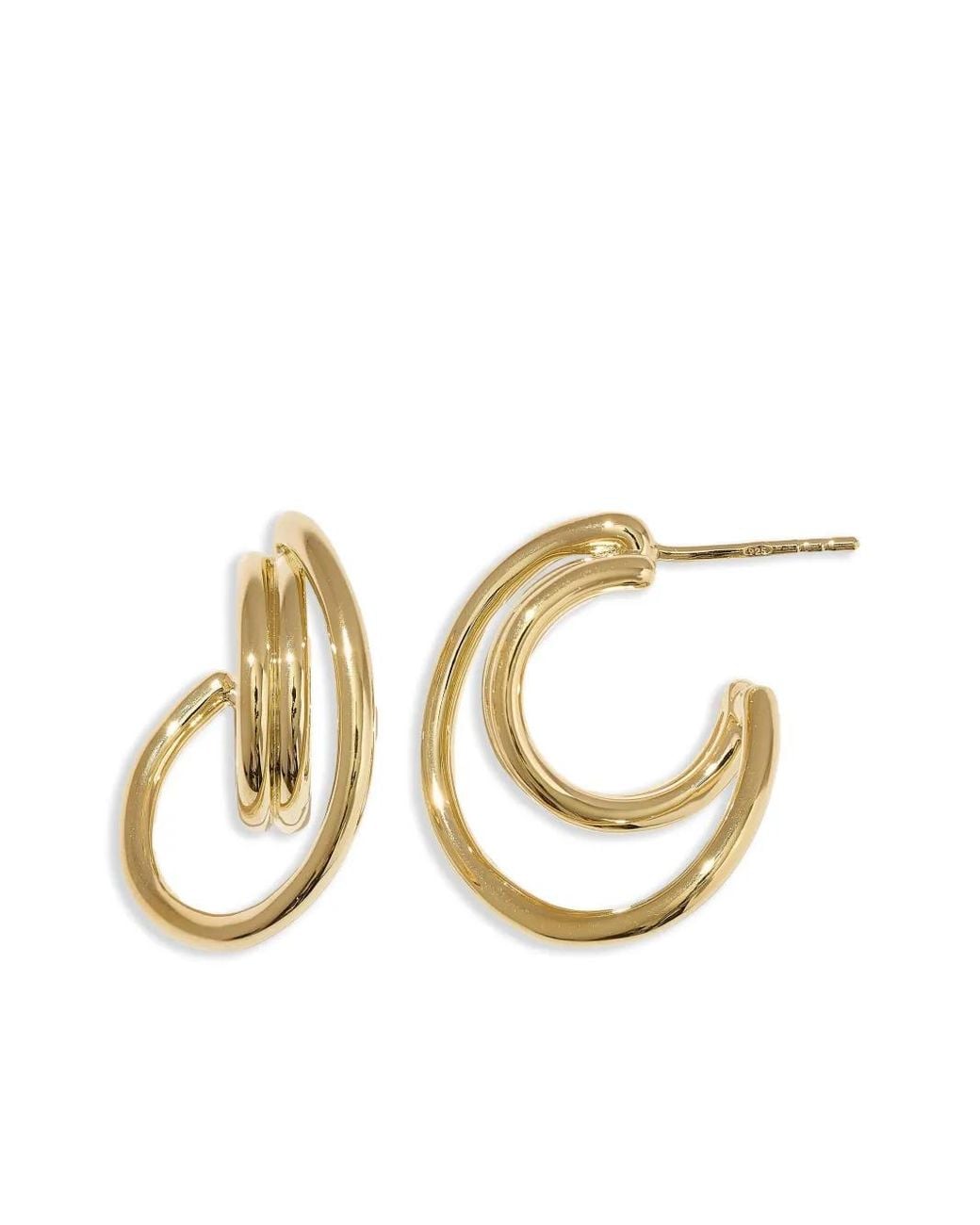 Otiumberg Metallic 14Kt Vermeil Twisted Hoop Earrings