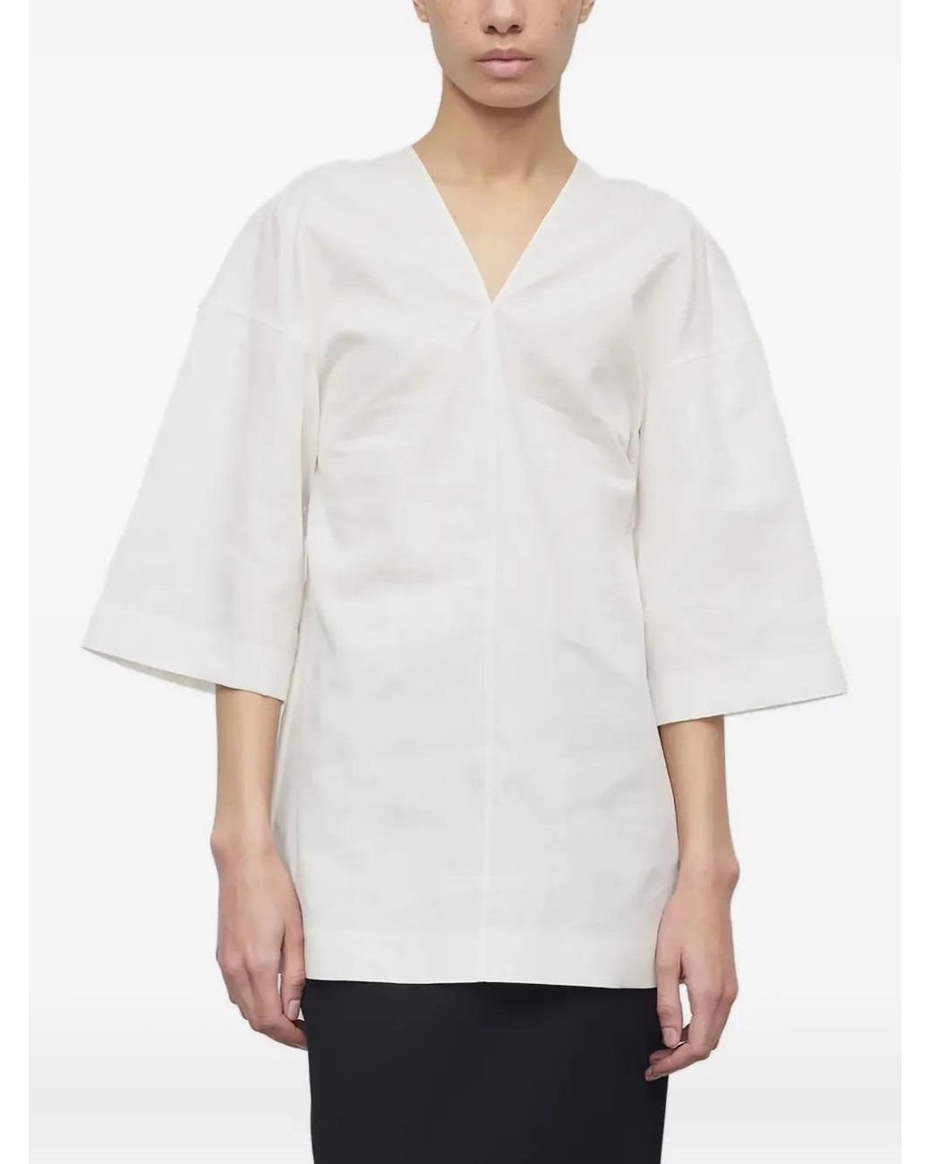The Row White Elna Blouse