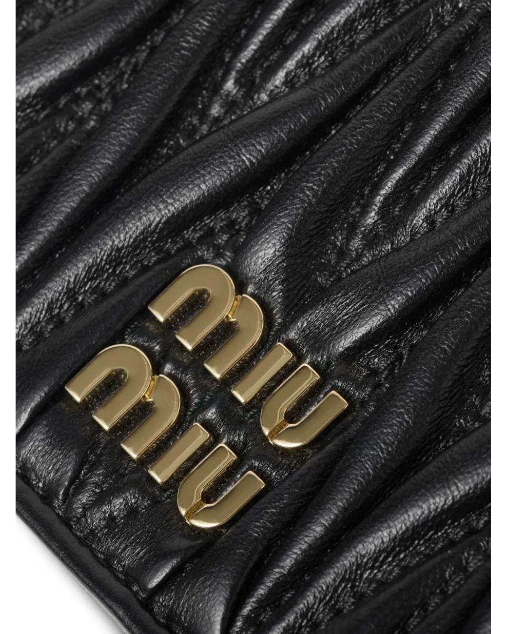 Miu Miu Black Small Matelassé Nappa-Leather Wallet
