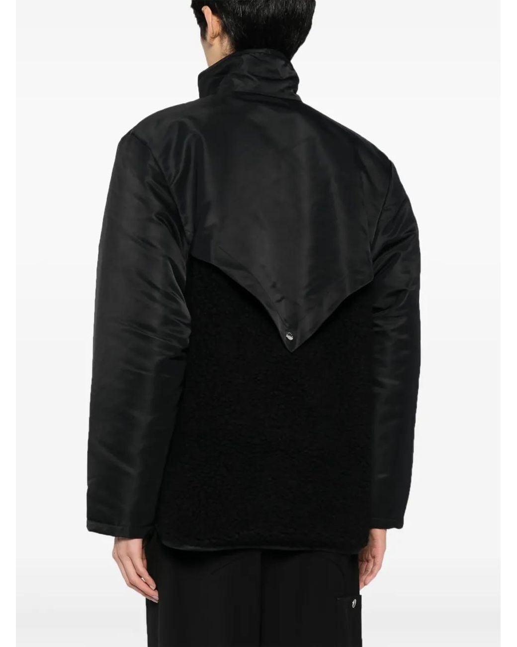 GmbH Black Jahan Logo-Plaque Funnel-Neck Jacket for men