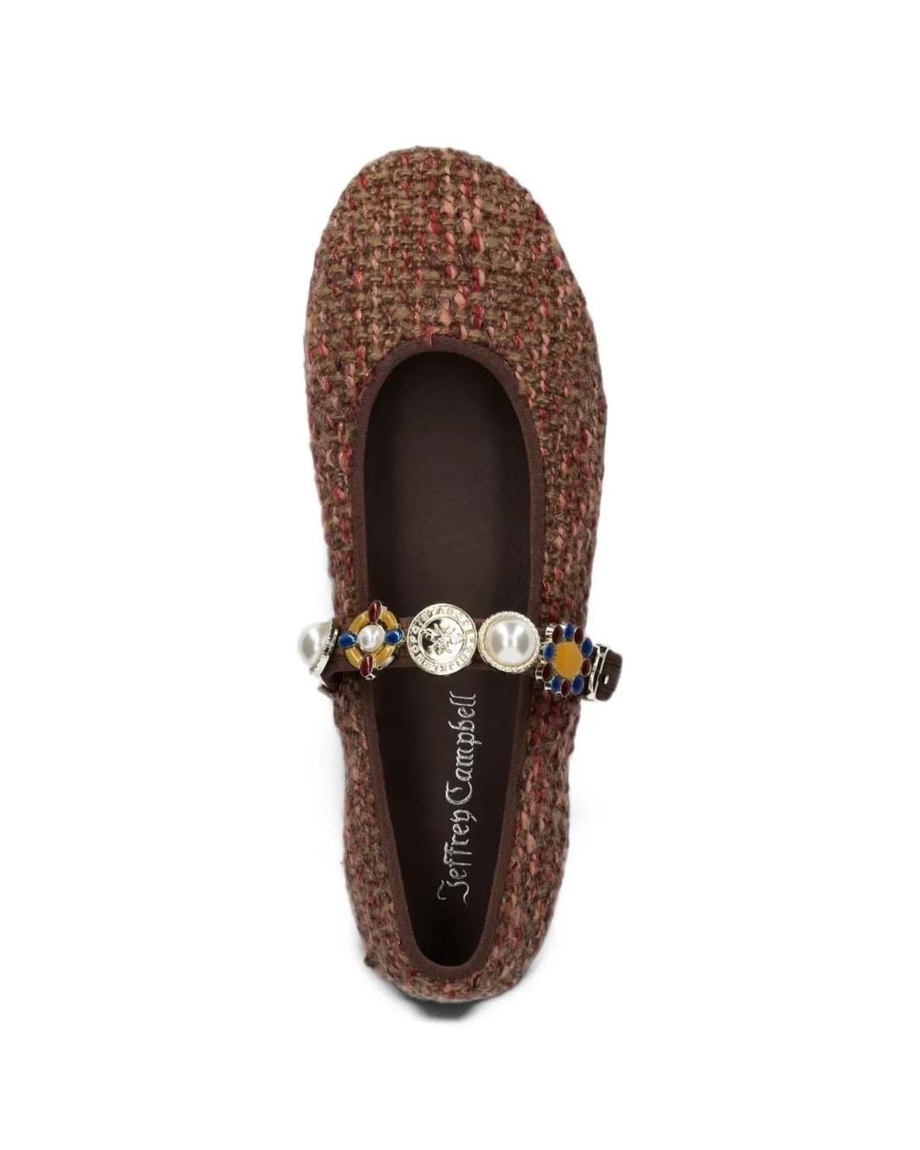Jeffrey Campbell White Amarissa Embellished Tweed Ballet Flats