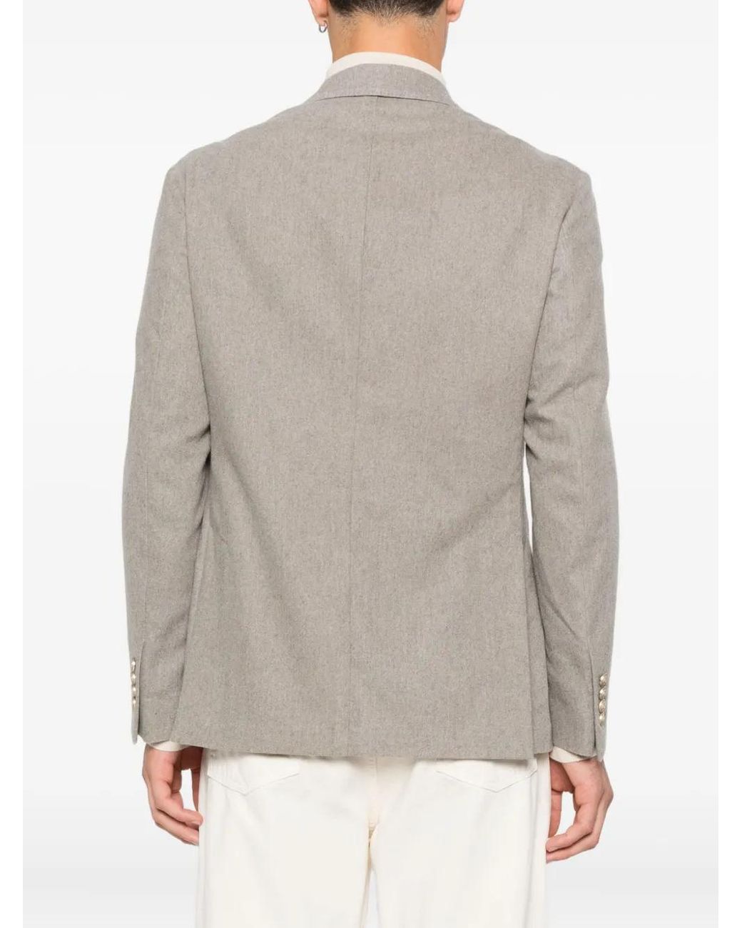Eleventy Gray Double-Breasted Blazer for men