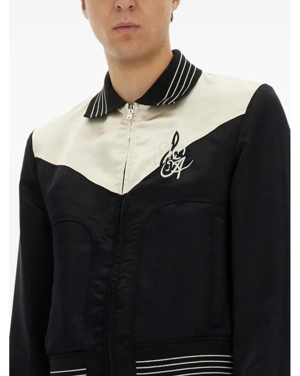 Amiri Black Embroidered Panelled Jacket for men