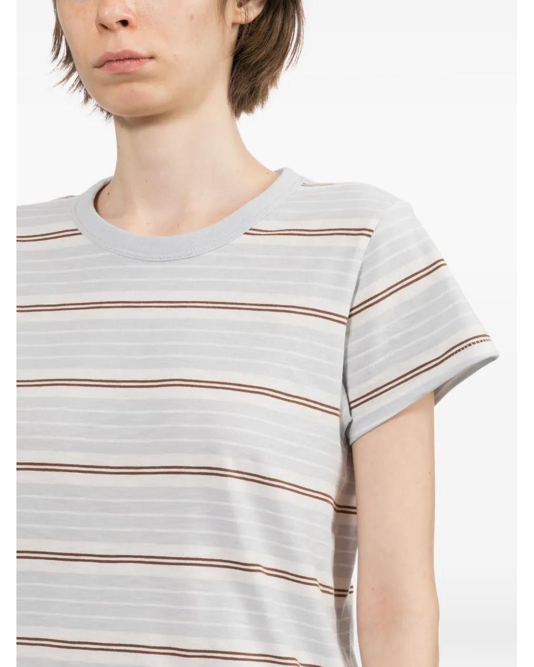 Rag & Bone White Striped Short-Sleeve T-Shirt