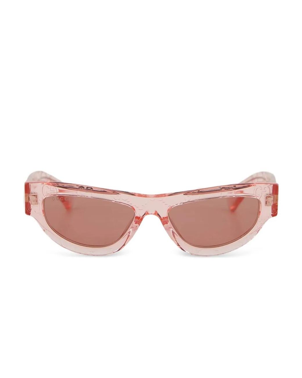 Gucci Pink Gg Embossed Cat-Eye Sunglasses