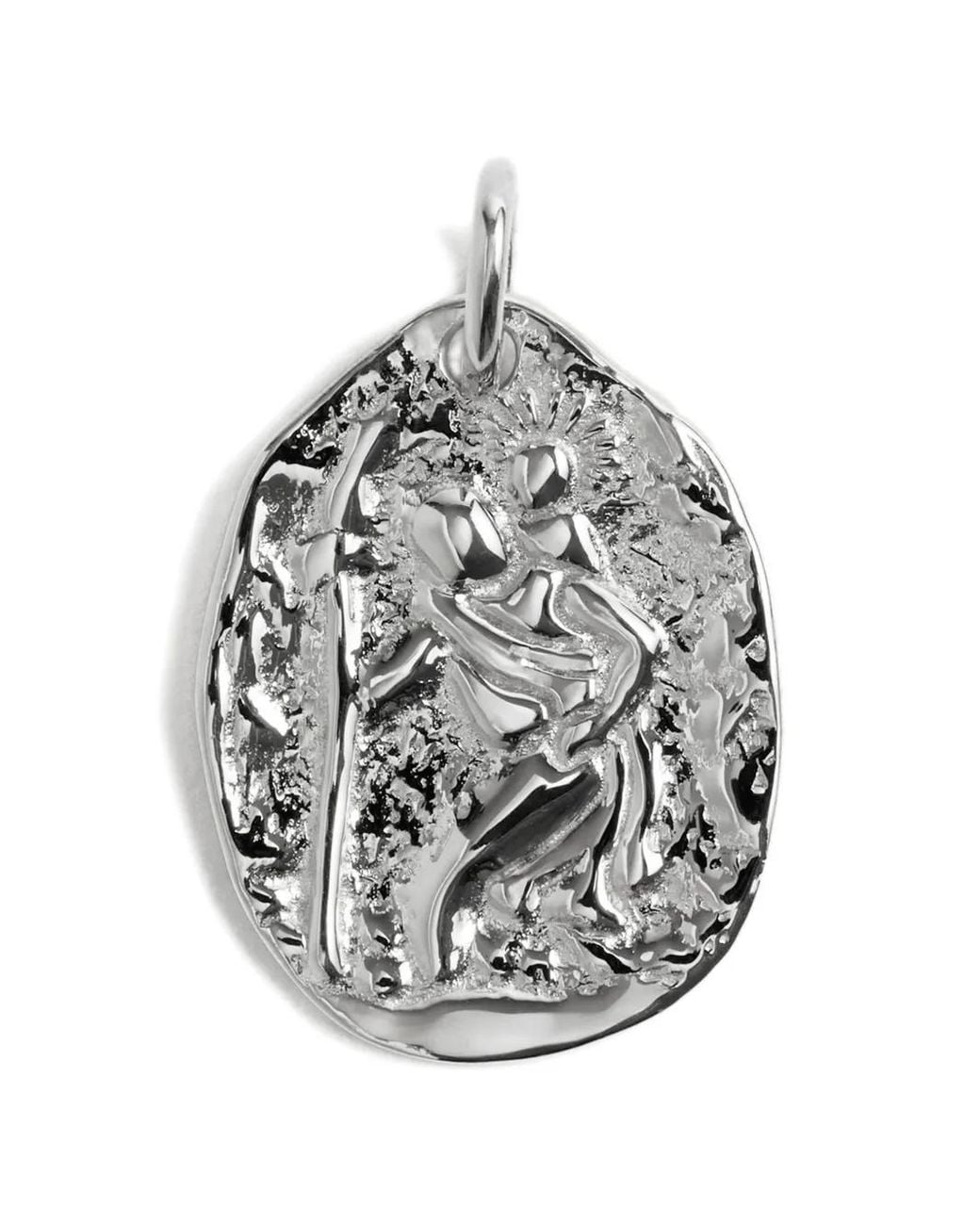 Monica Vinader Gray St Christopher Pendant Necklace