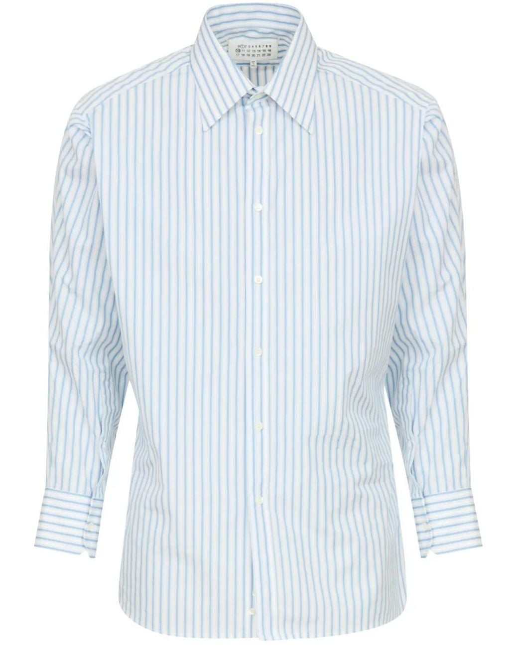 Maison Margiela Blue Striped Shirt for men
