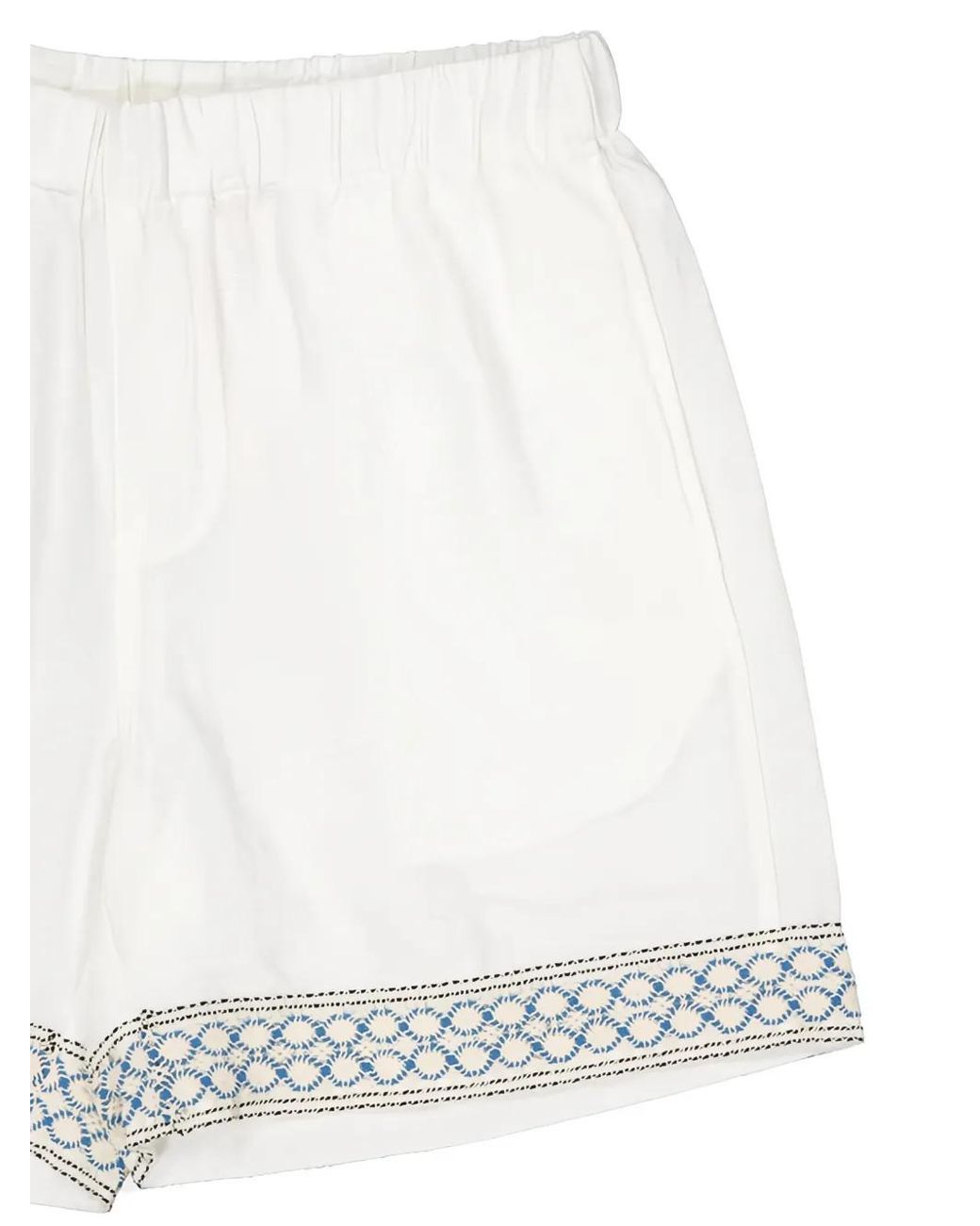 Homme by Michele Rossi White Braided Bermudas for men