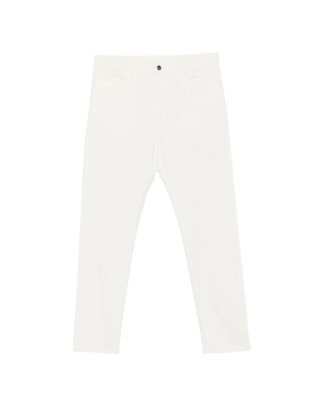 Canali White Straight-Leg Five-Pocket Trousers for men