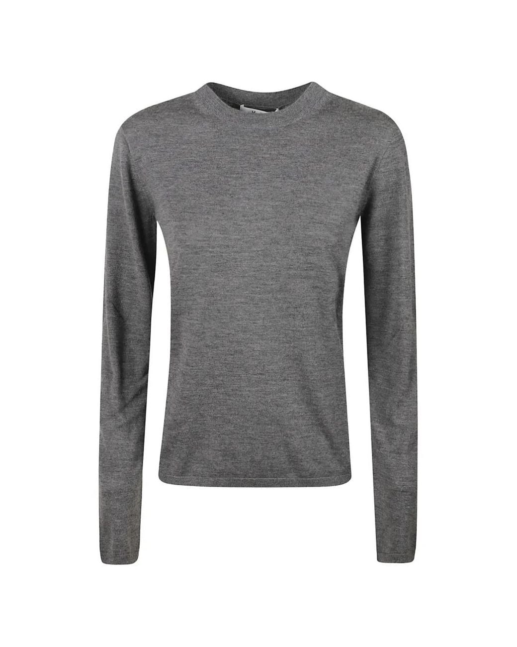 Max Mara Gray Pullover Mit Rundem Ausschnitt