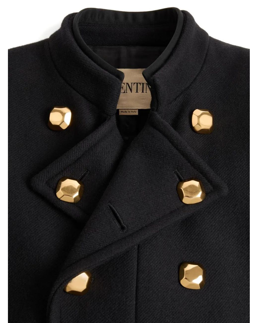 VALENTINO マンダリンカラーダブルコート メンズ Valentino Garavani マンダリンカラー ダブルコート ブラック