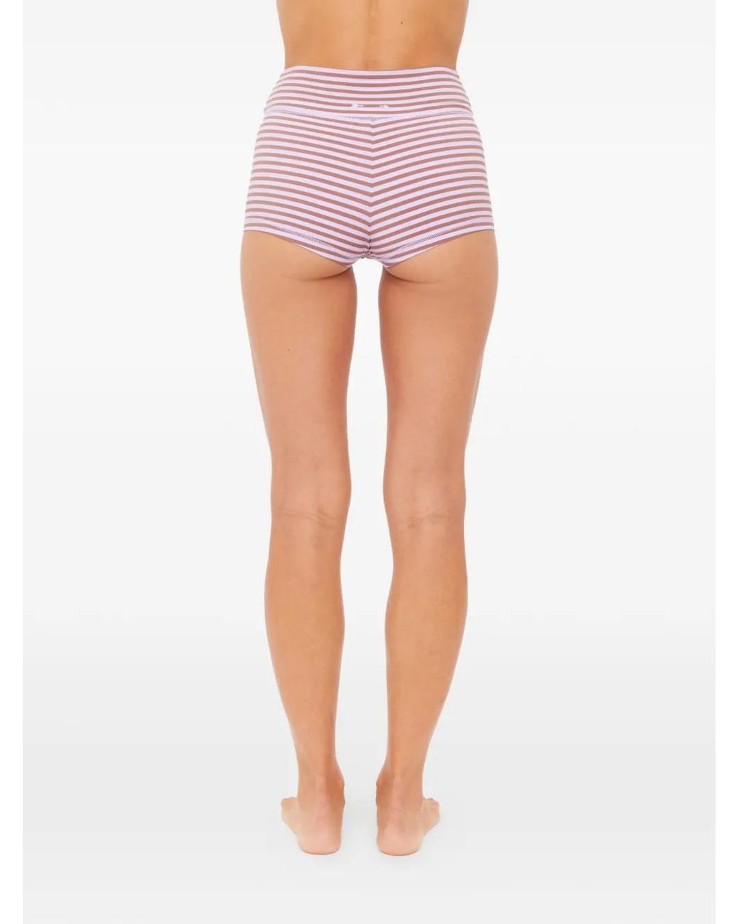 The Upside Red Miami Fox Striped Bikini Shorts