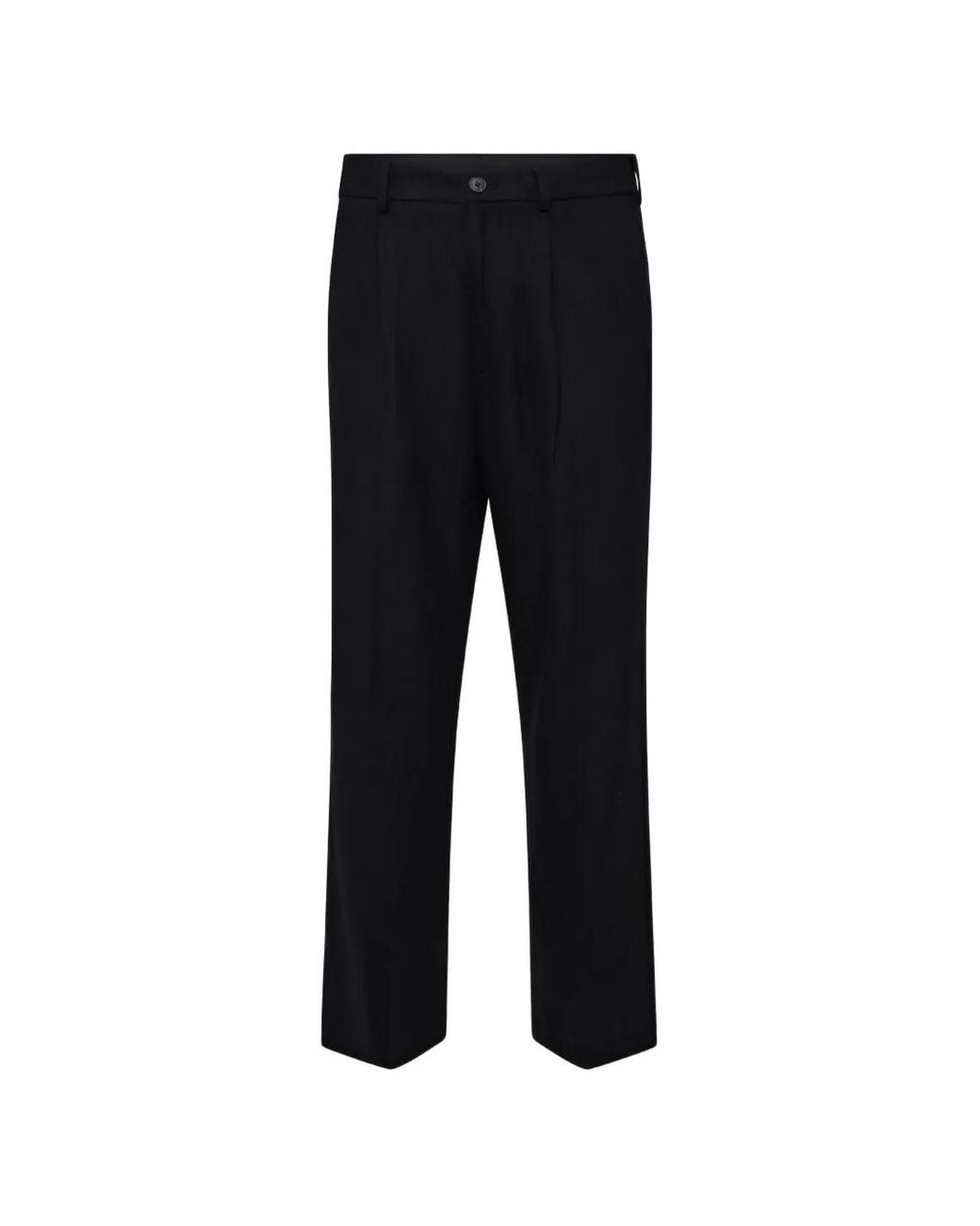 SELECTED Black Loose Finn Trousers for men