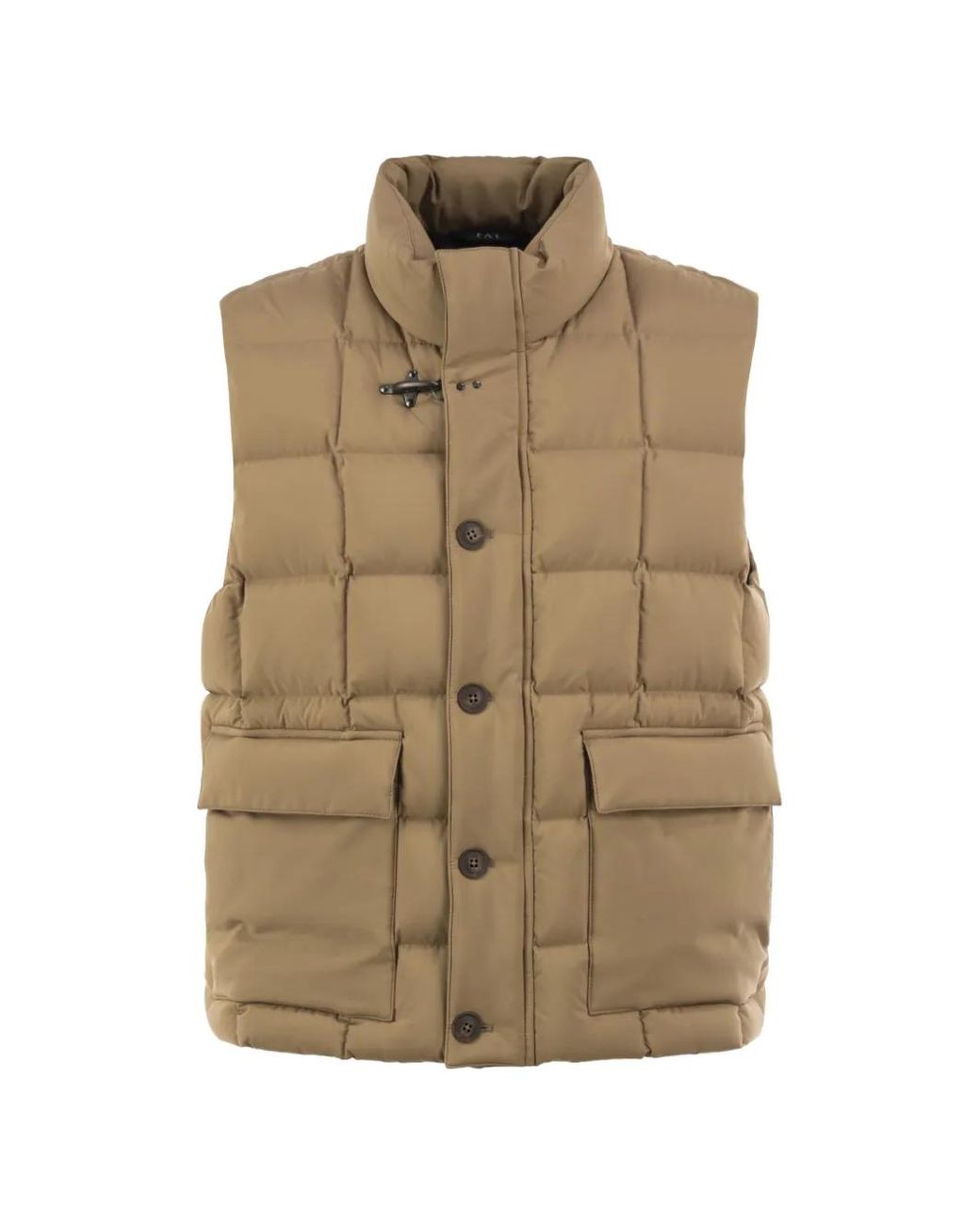Fay Natural Quilted Hook Gilet for men