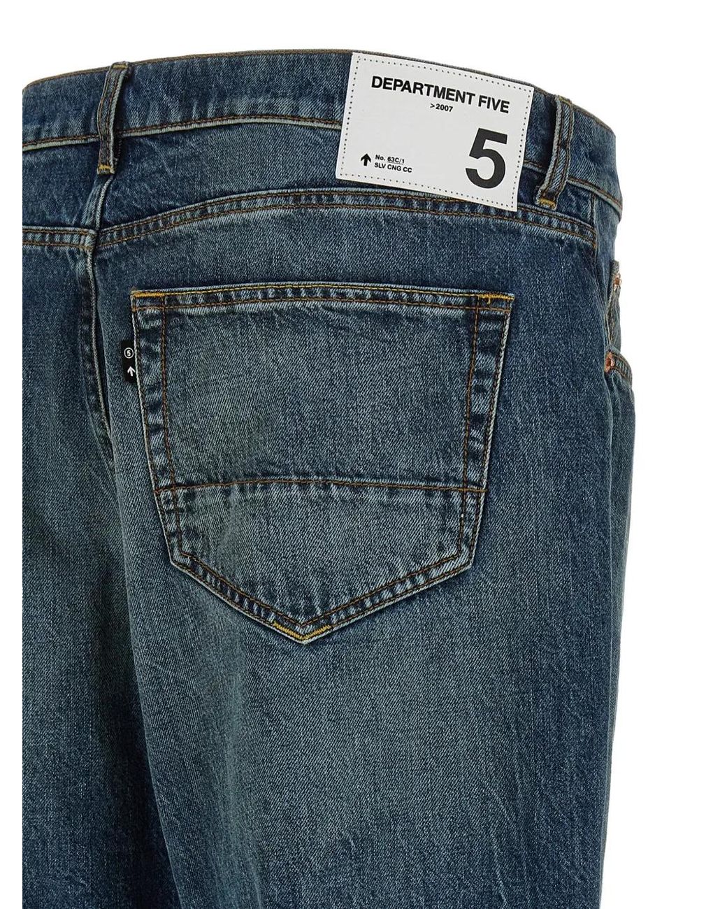 Department 5 Blue Musso Cotton Wide-Leg Jeans for men