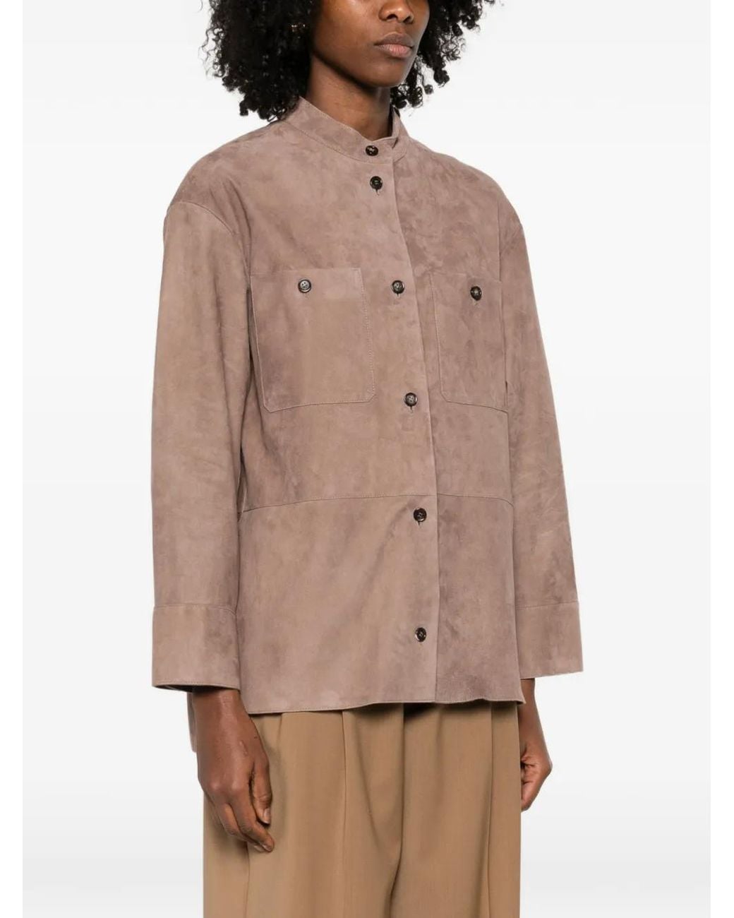 Max Mara Brown Veste Boutonnée À Poches