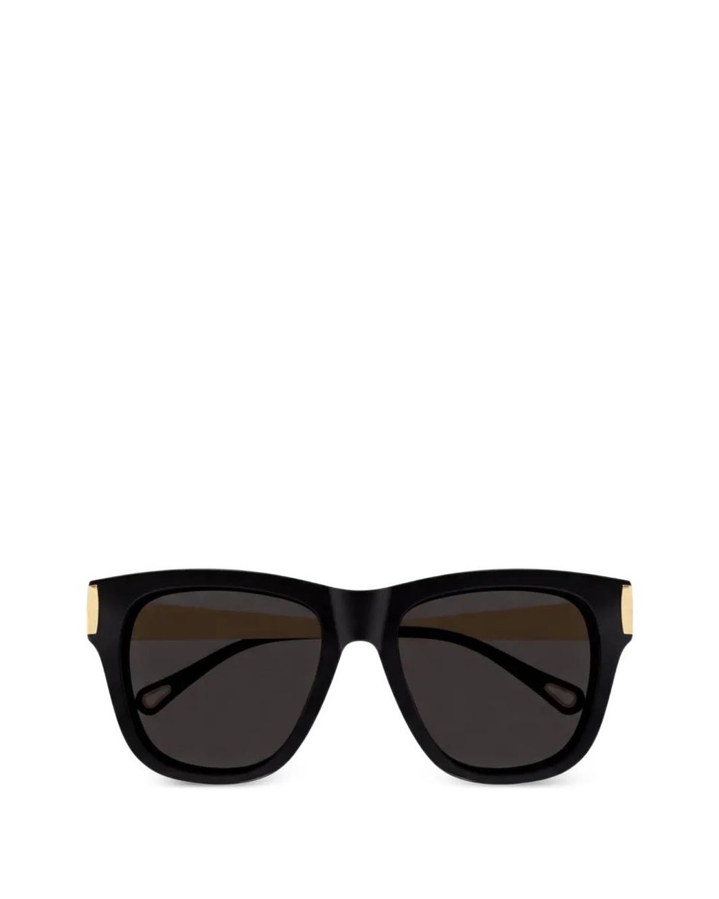 Chloé Gray Square-Frame Logo-Engraved Sunglasses