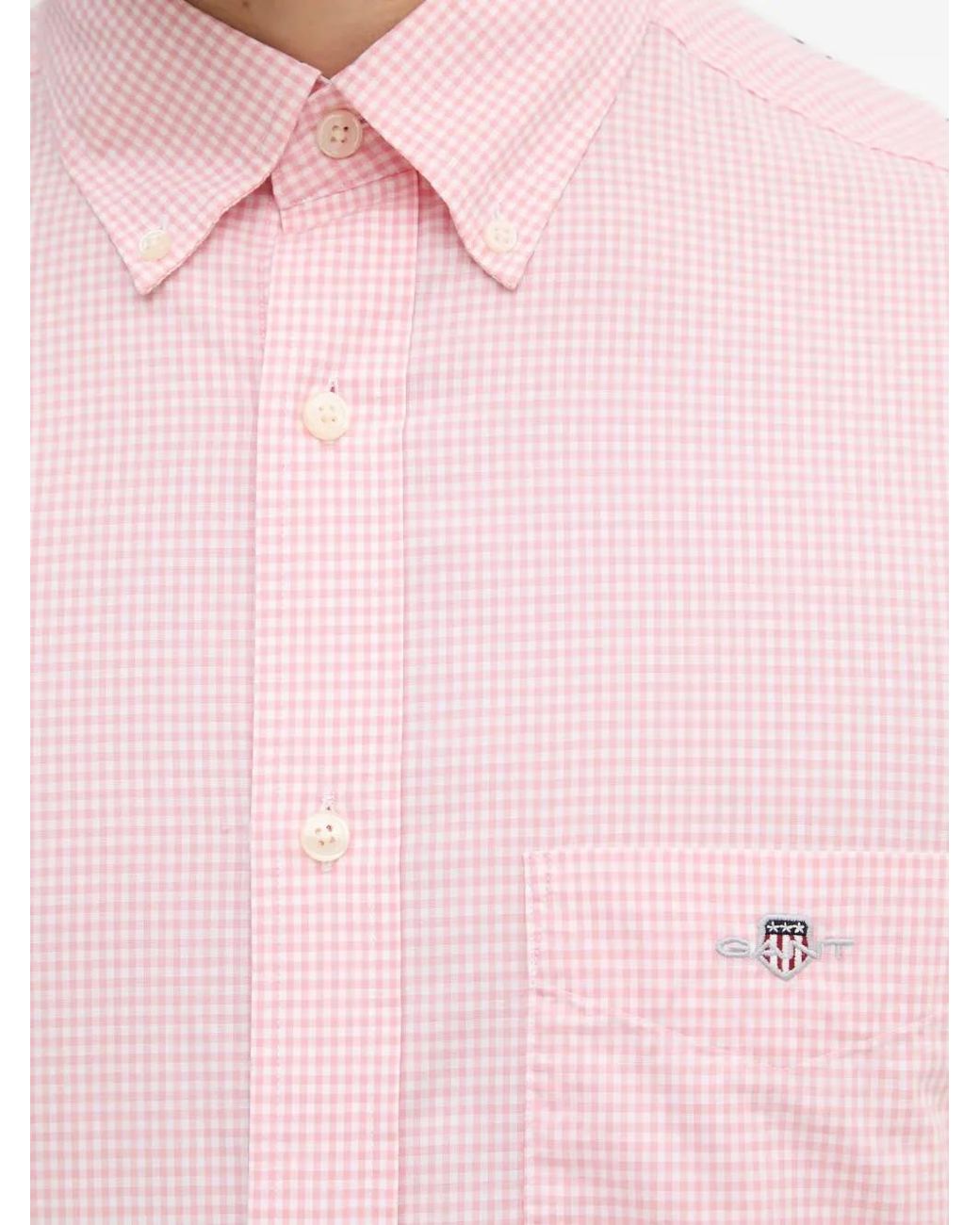 Gant Pink Gingham Button-Down Shirt for men