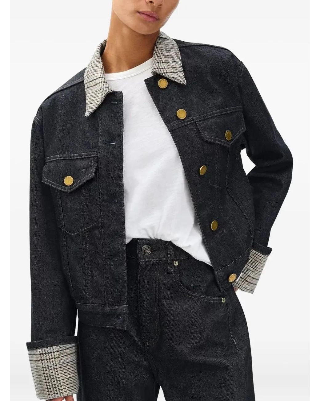 Rag & Bone Black Harriet Denim Trucker Jacket