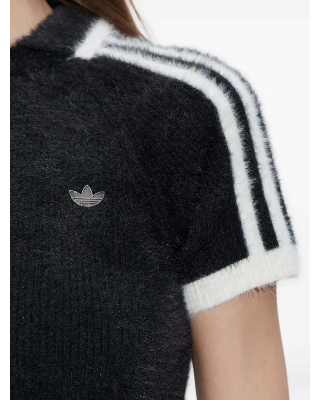 Adidas Black Polo Cali À Rayures