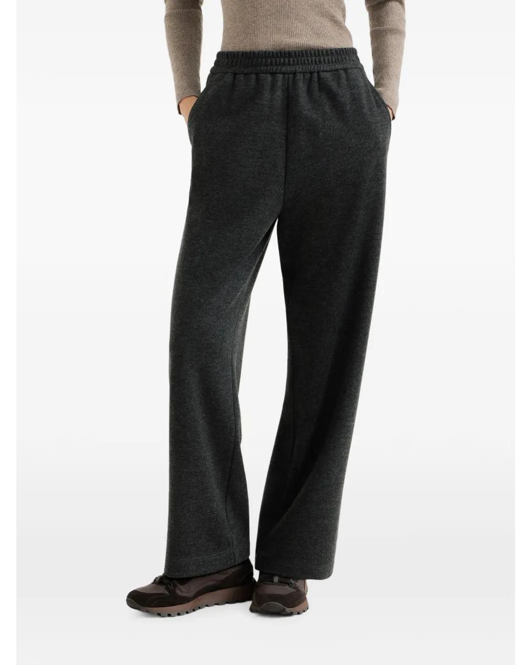 Brunello Cucinelli Black Pantalon De Jogging En Cachemire