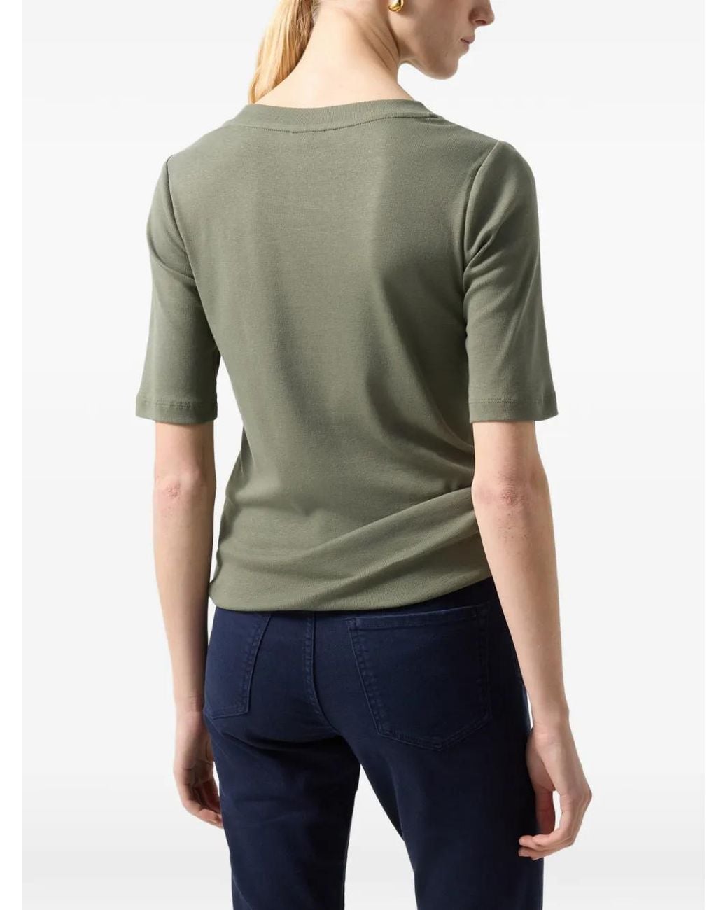 Bogner Green Nikini Logo-Stitch T-Shirt