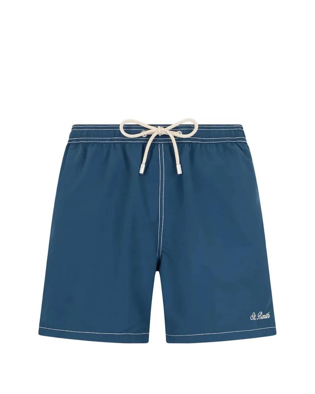 Mc2 Saint Barth Blue Short De Bain Patmos À Rayures for men