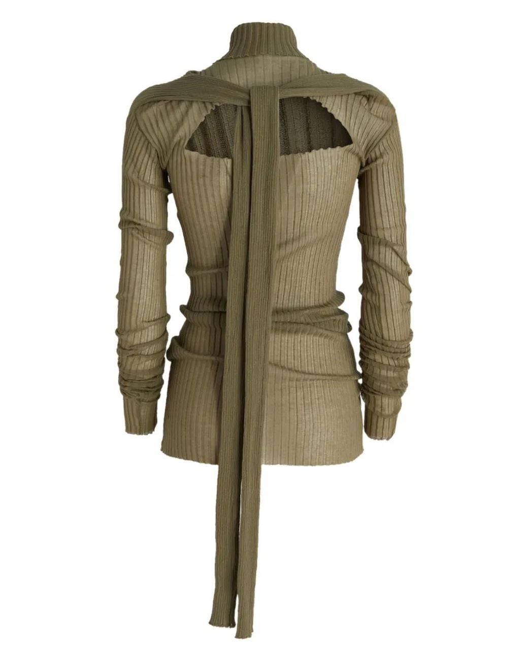 Quira Green High Neck Sweater
