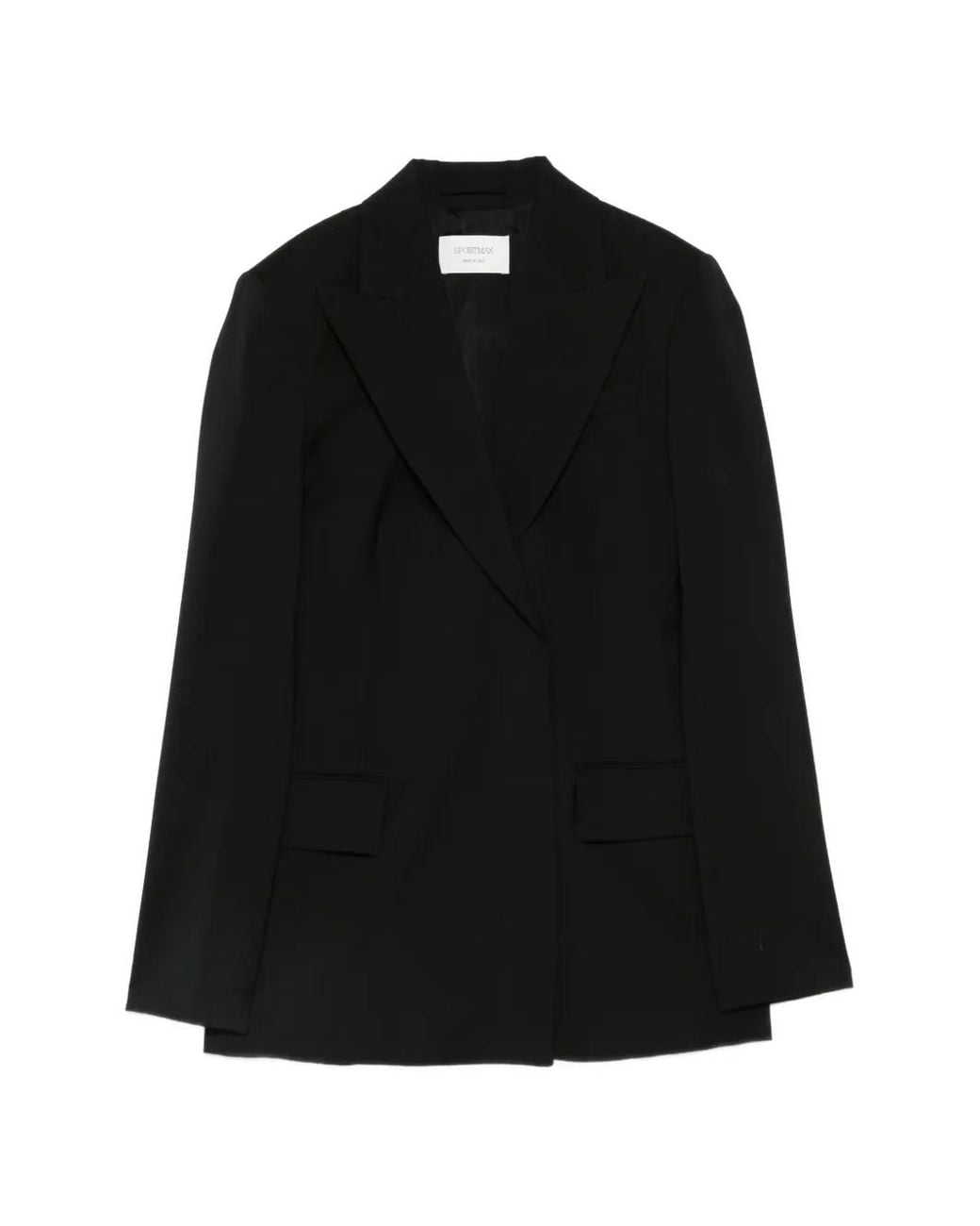 Sportmax Black Tailored Peak Lapel Blazer