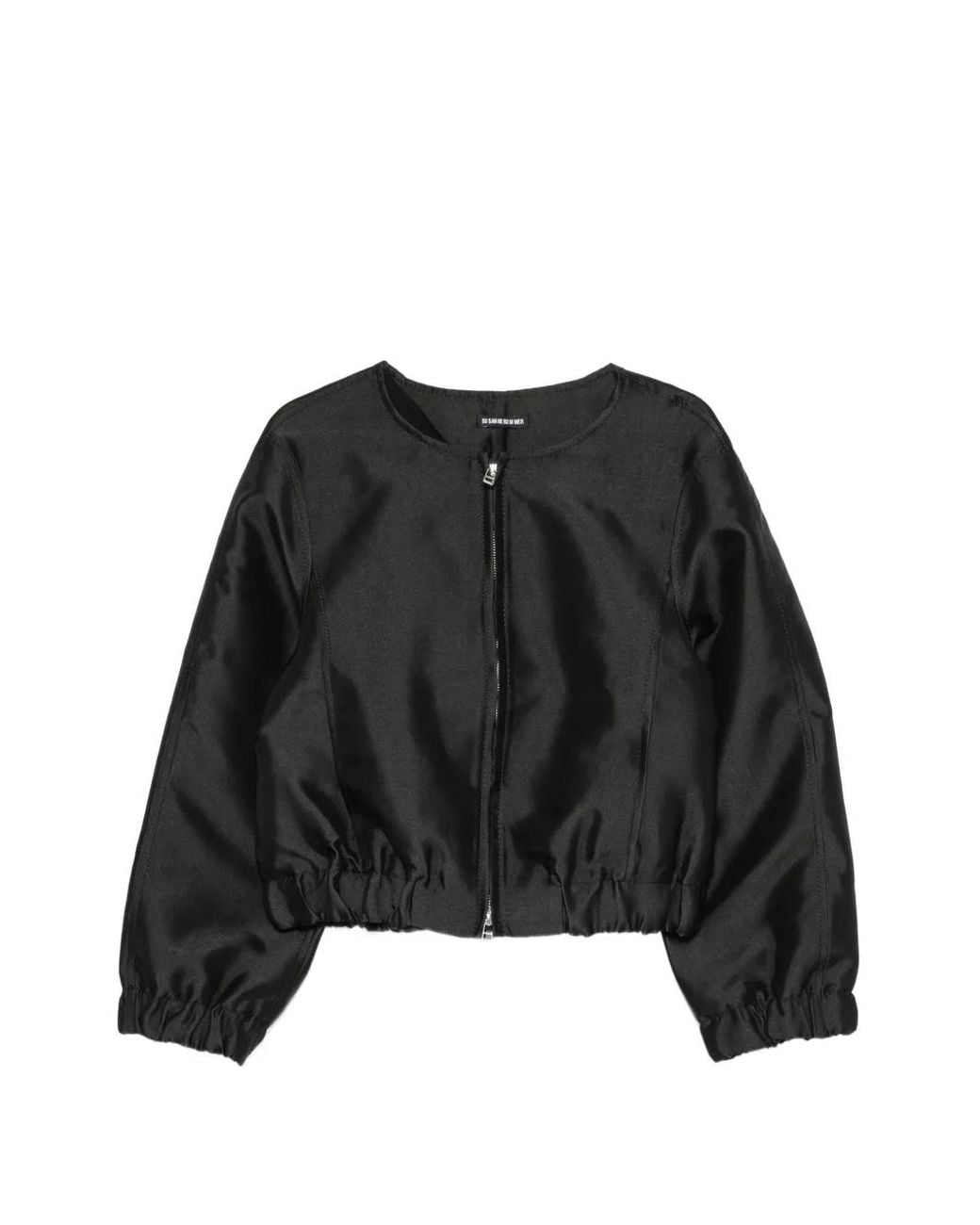 Susanne Bommer Black Elasticated-Hem Zip-Up Jacket