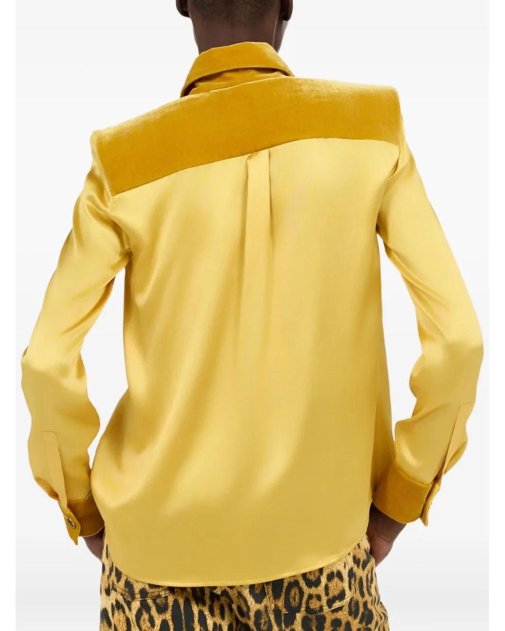 Camicia Con Inserti di Roberto Cavalli in Yellow