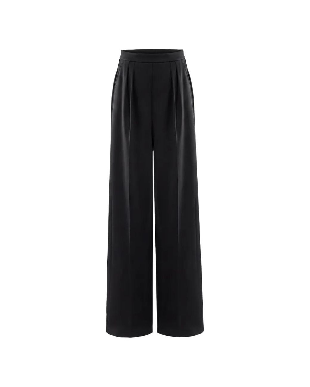 Saiid Kobeisy Black Pleated Wide-Leg Trousers