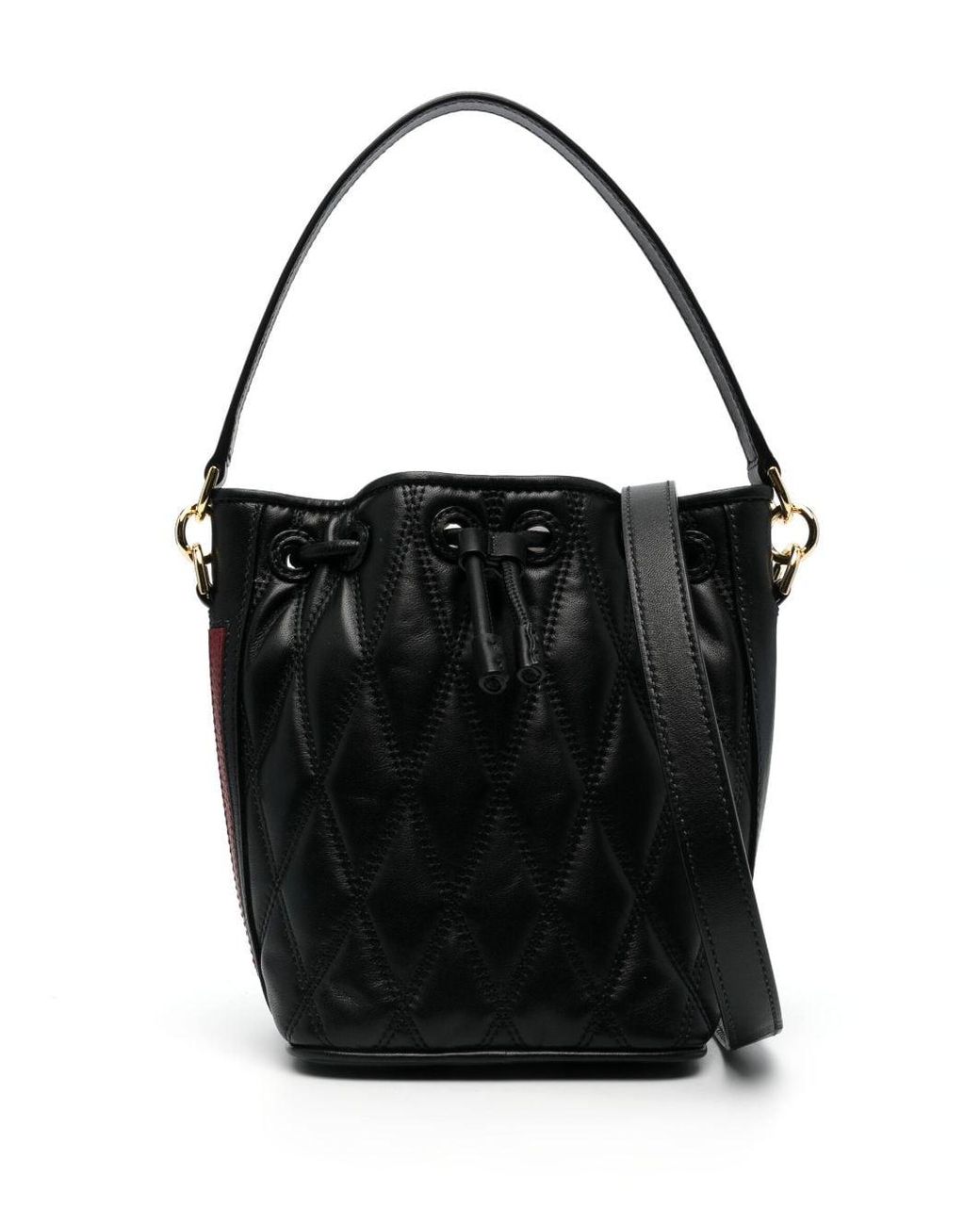 Bally Quilted Lambskin Bucket Bag in Black Lyst