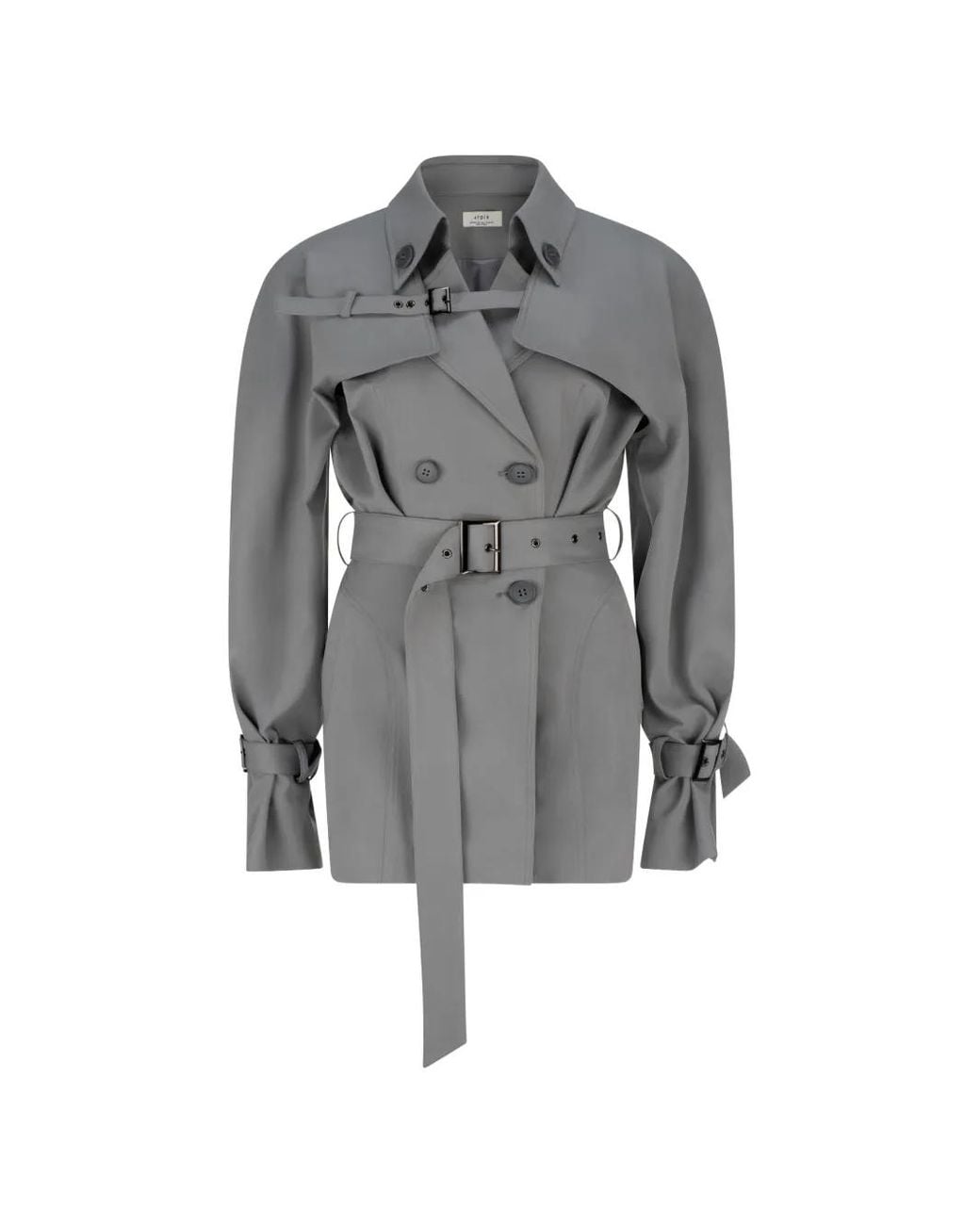 ATOIR Gray Celeste Trench-Style Mini Dress