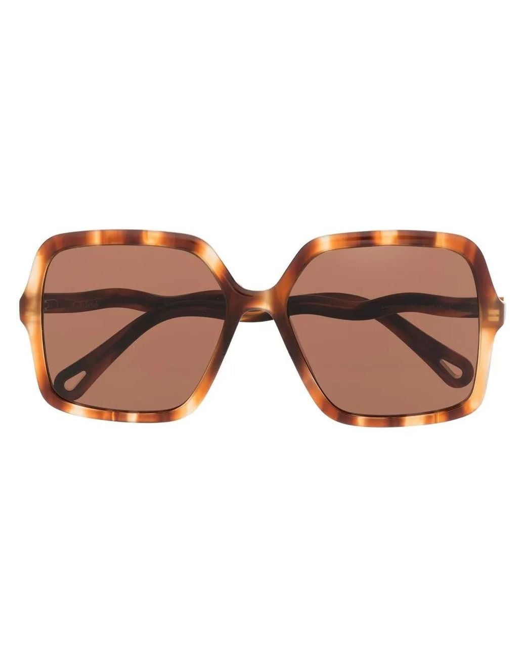 Chloé Brown Tortoiseshell Oversized-Frame Sunglasses