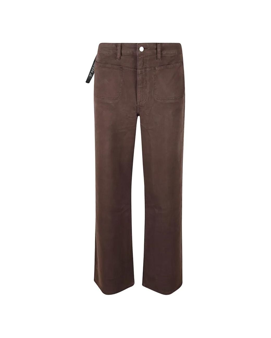 PAIGE Brown Patch-Pocket Straight-Leg Jeans