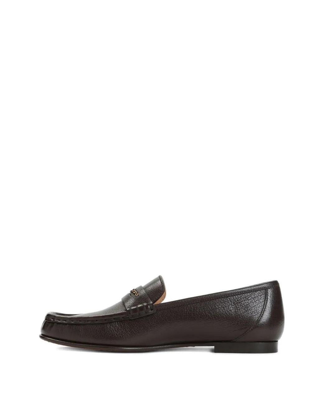 Chloé Brown Logo Leather Loafers