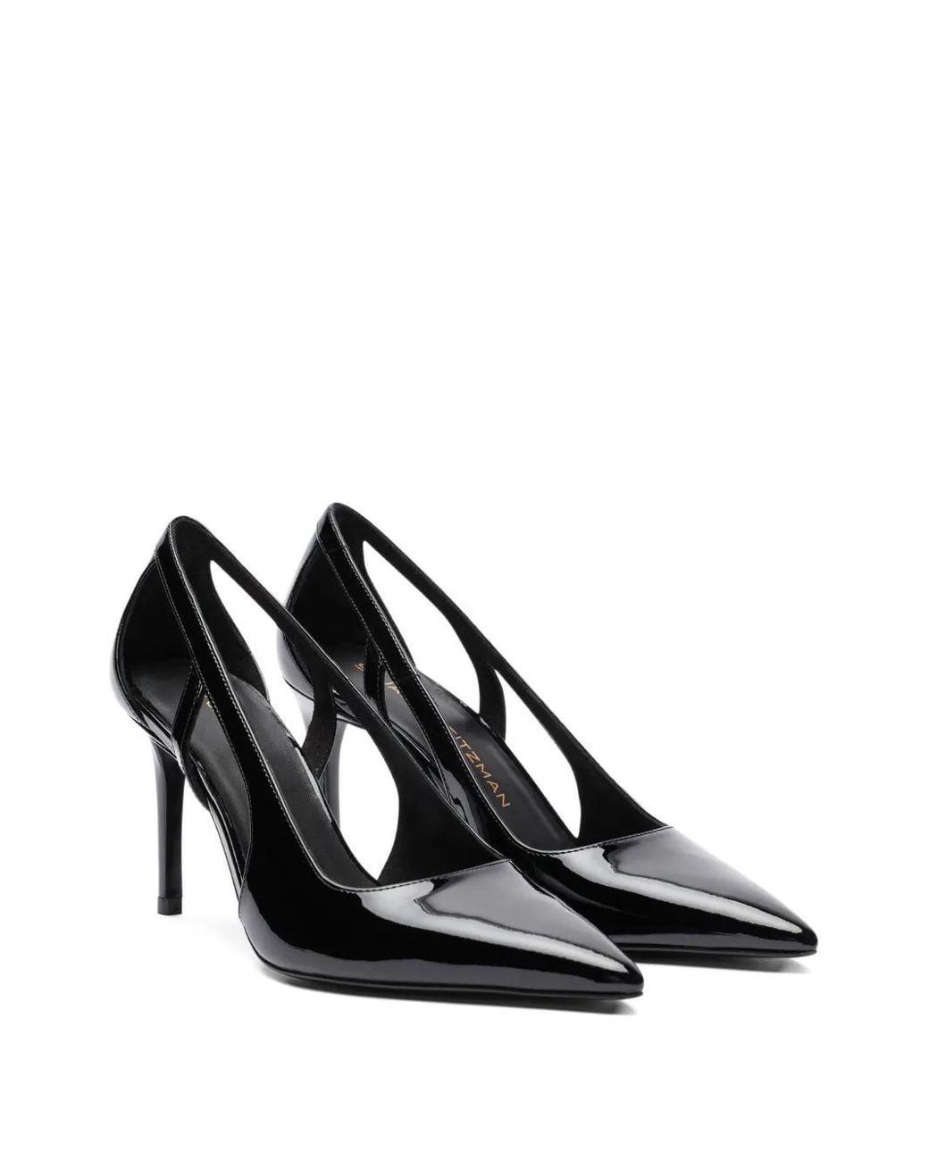 Stuart Weitzman Black Cut-Out Pointed Pumps