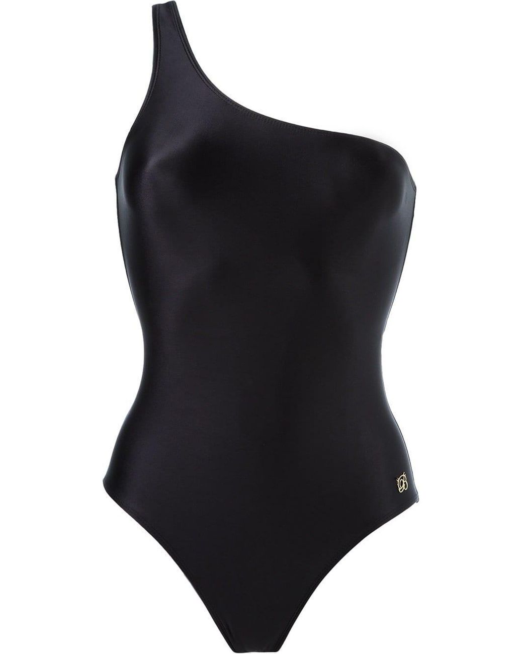 Brigitte Bardot One Shoulder Swimsuit in Black | Lyst