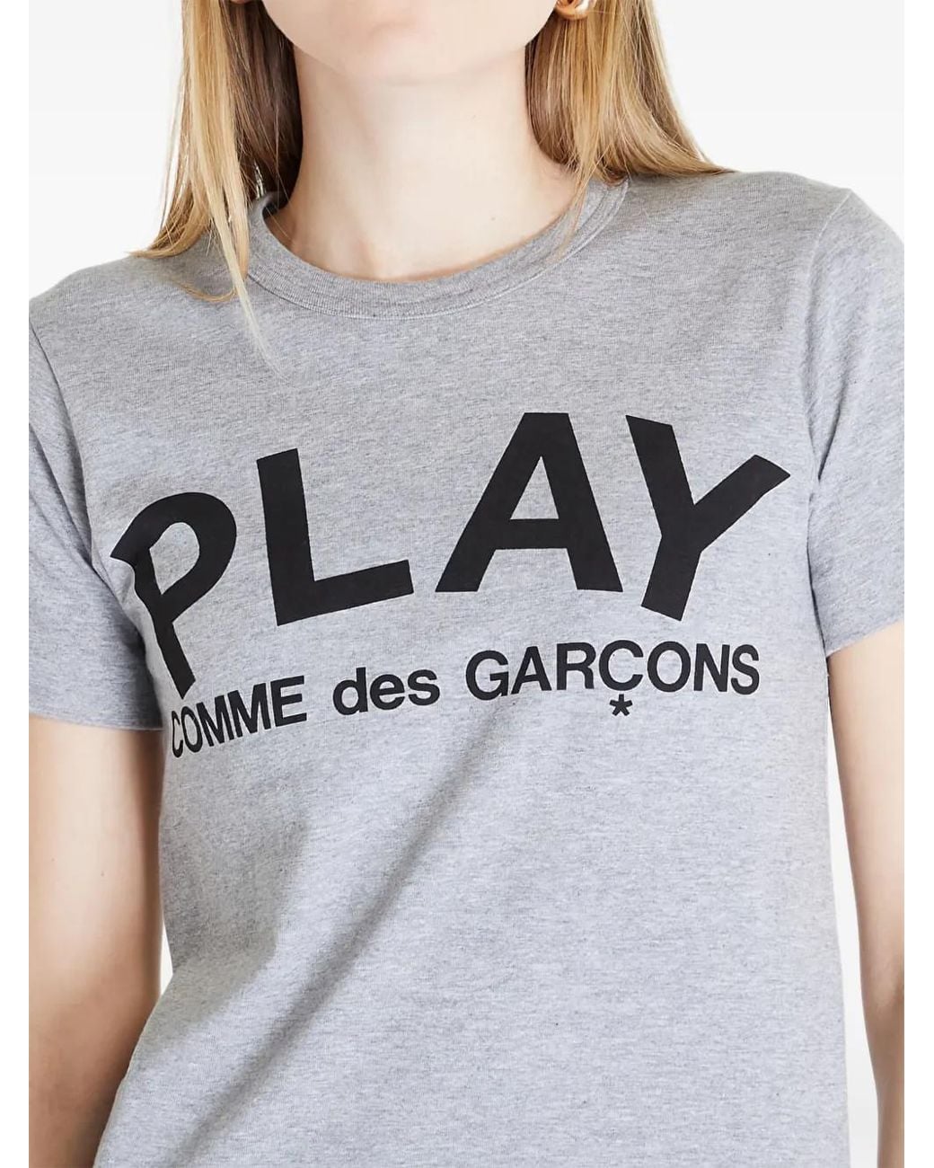 COMME DES GARÇONS PLAY Gray Logo-Print T-Shirt