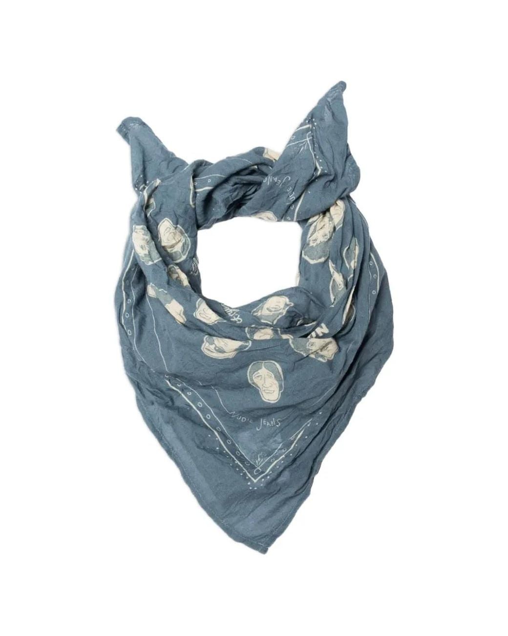 Nudie Jeans Blue Ingrid Graphic-Print Bandana for men