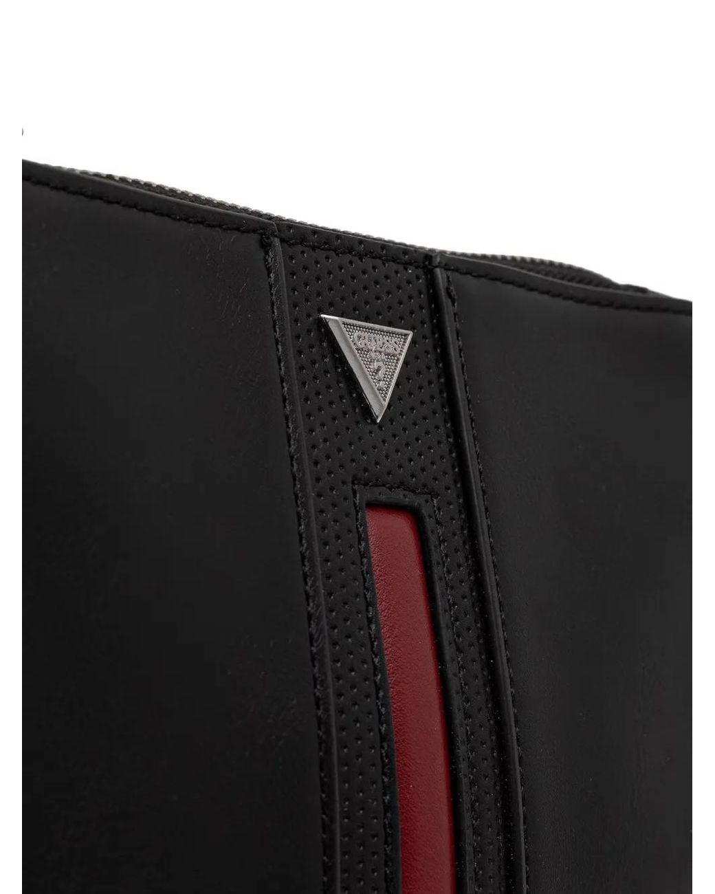 Guess Black Torino Logo-Plaque Messenger Bag for men