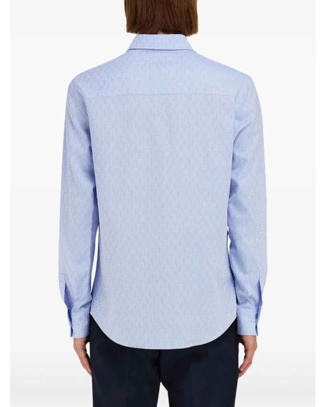 Ferragamo Blue Monogram Shirt for men