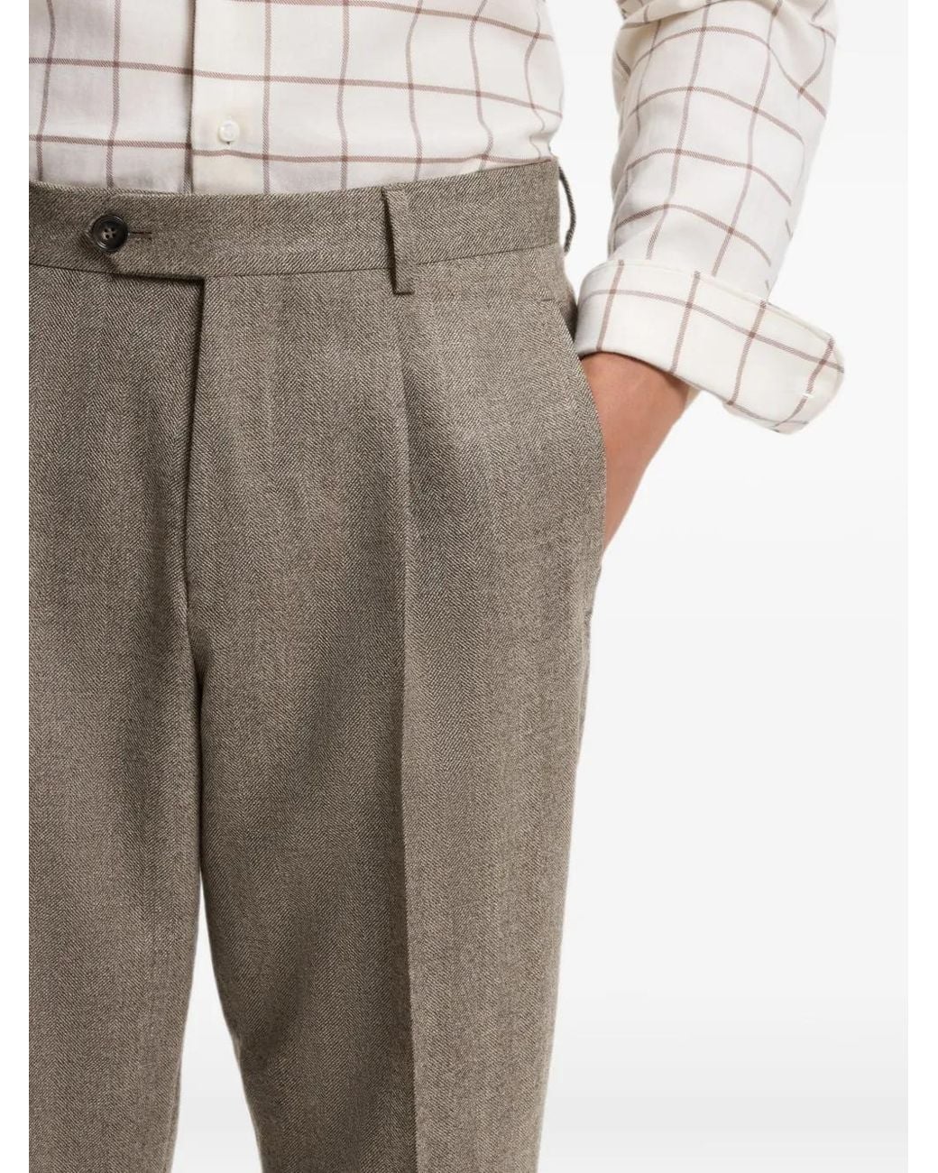 Boss Gray Tapered-Fit Trousers for men