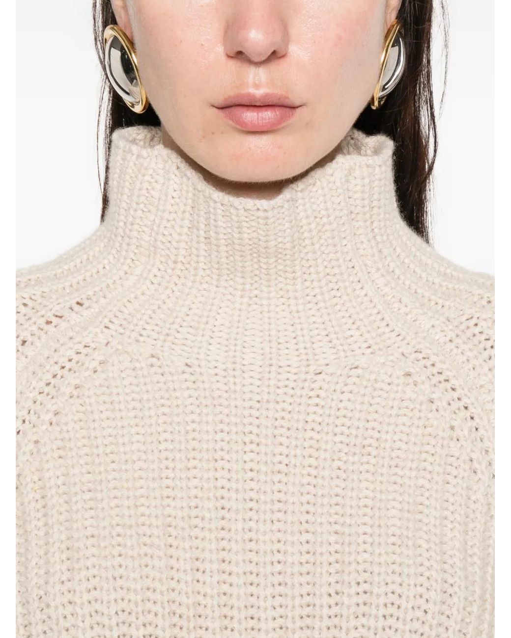 Liviana Conti Natural High-Neck Knitwear