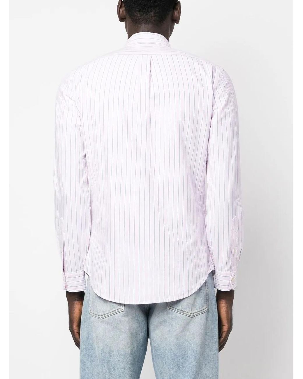 Polo Ralph Lauren White Polo Pony Striped Shirt for men
